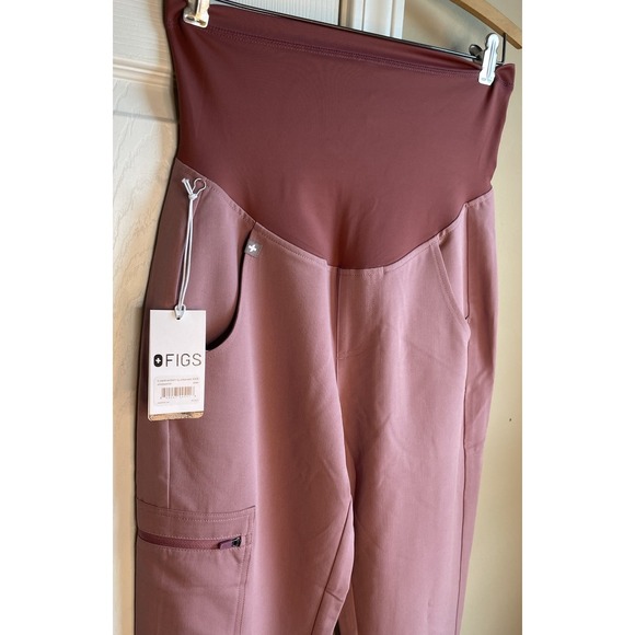 New FIGS ZAMORA MATERNITY ROSE PINK XXS Tall Medical Scrub Pants - Picture 1 of 6